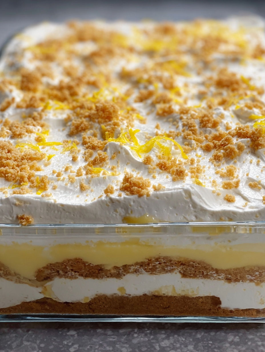 A dessert with a yellow topping.