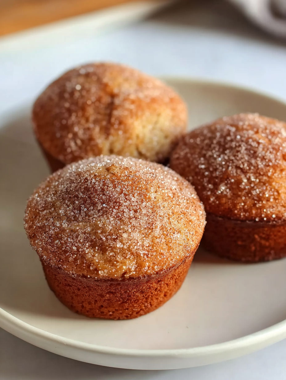 Three mini glutenfree vegane apfel-muffins on a plate.