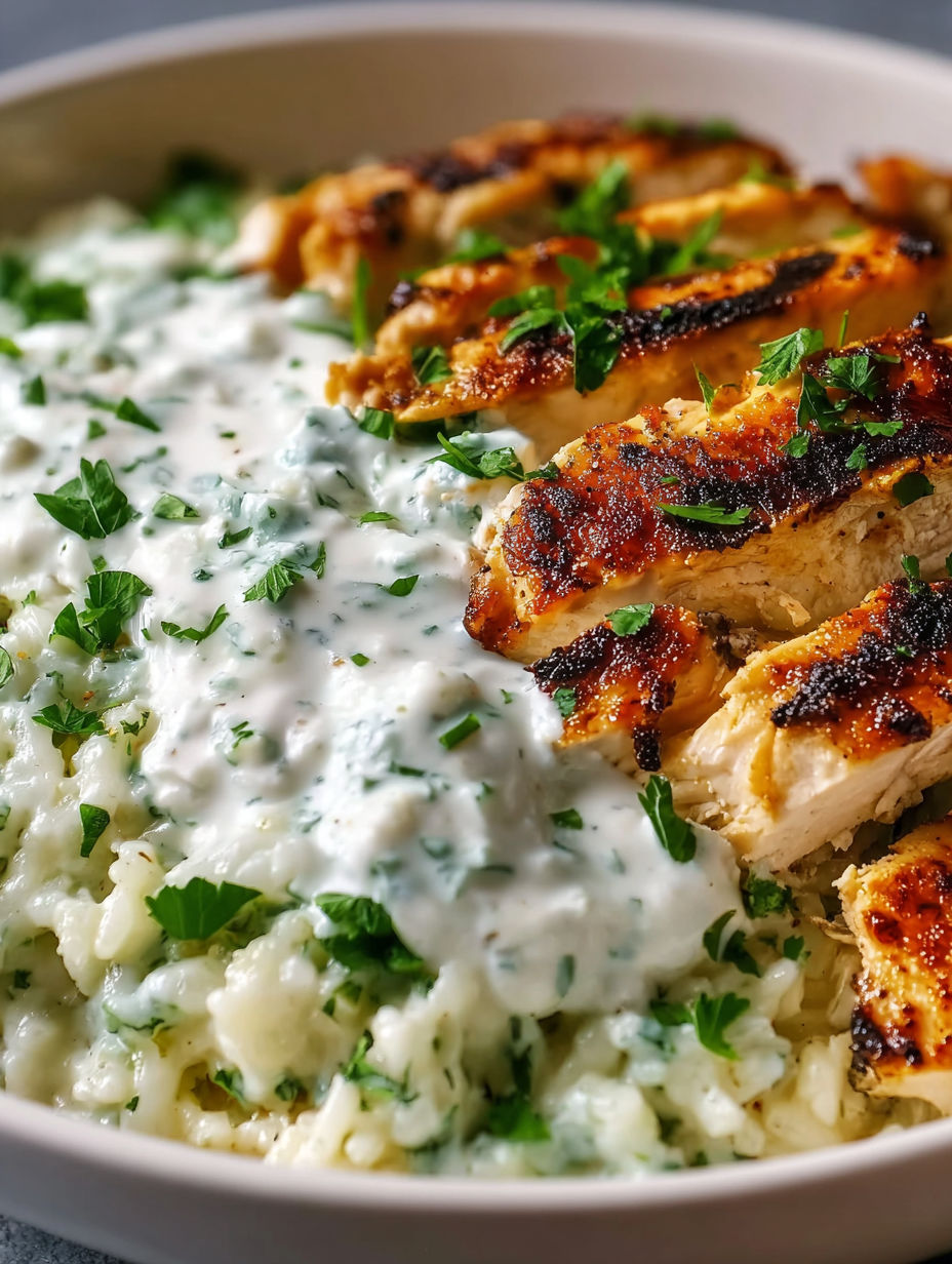 A plate of food with chicken and potatoes.