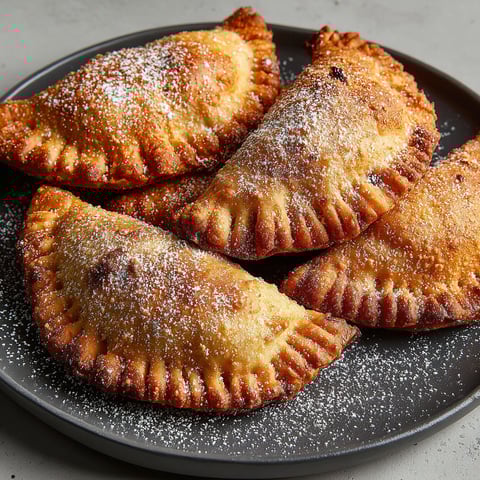 A plate of Omas Fried Apple Pies.