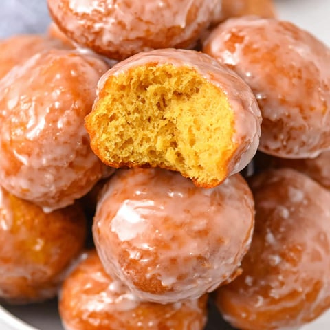 A plate of pumpkin donut holes.