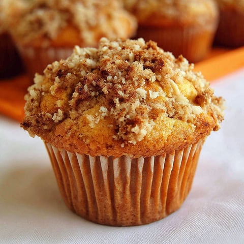 A cupcake with a brown topping.