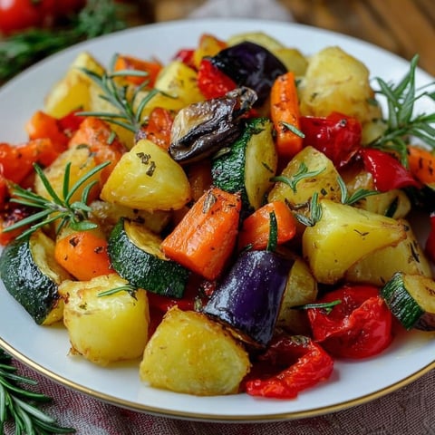 A plate of colorful vegetables and potatoes.