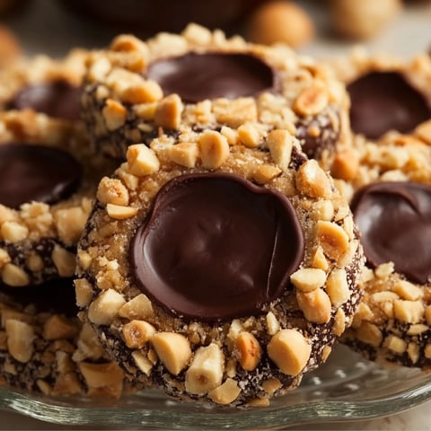 A plate of chocolate and nut cookies.