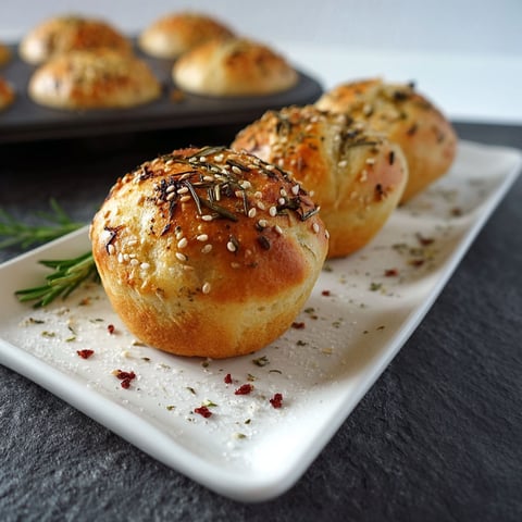A plate of bread with herbs on it.