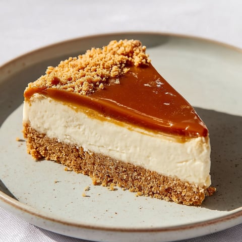 A slice of Lotus Cheesecake.