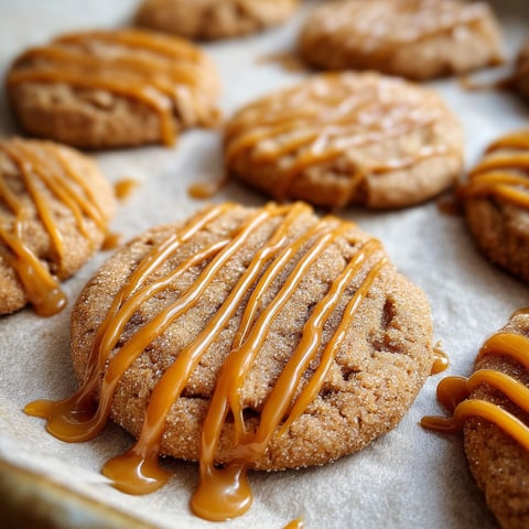 Caramel macchiato cookies on a tray.