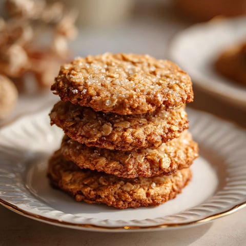 A stack of Zuckerfreie Kokos-Haferkekse.