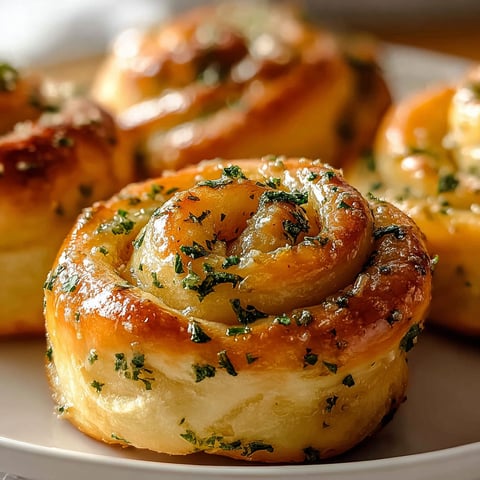 Garlic swirl rolls on a plate.