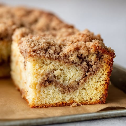 A slice of gluten free zimt coffee cake.
