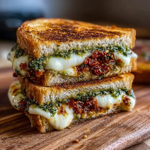 A sandwich with cheese and tomatoes on a wooden table.
