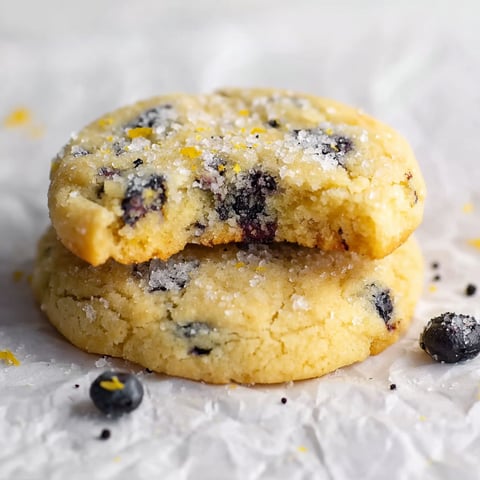 Two cookies with blueberries and orange zest on top.