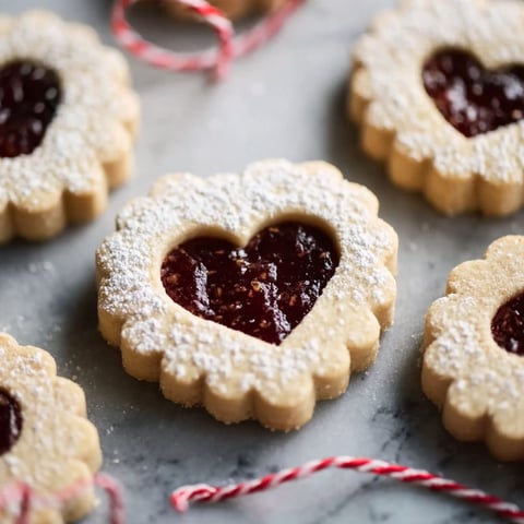 A close up of a heart shaped cookie with jam in the center.
