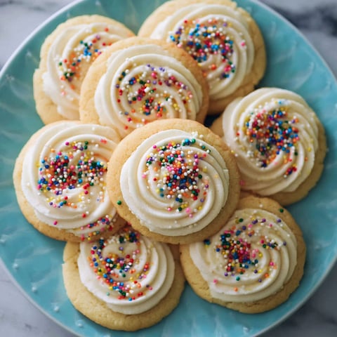 A plate of sugar cookies with cream cheese frosting.