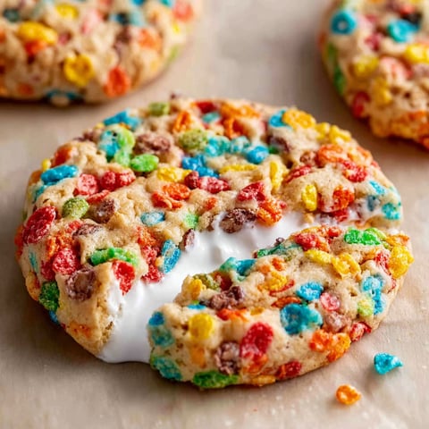 A cookie with white icing and rainbow sprinkles.