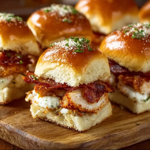 Maple chicken bacon sliders on a wooden tray.