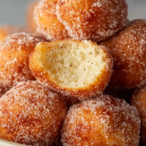 A bowl of sugar covered dough balls.